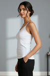 Zivame Knit Cotton Camisole - Bright White — thumbnail 2